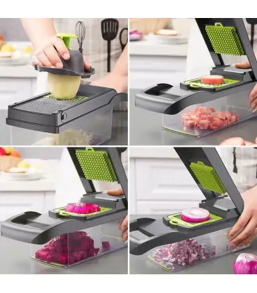 [16 piece set] Trancheuse à légumes multifonctionnelle 16 en 1, trancheuse de fruits et d\'ingré