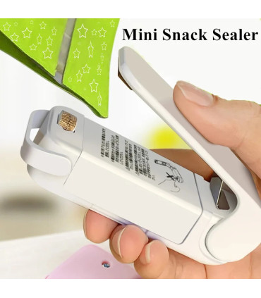 [White] Mini Machine à sceller les sacs thermiques, scelleuse d\'emballage, sacs alimentaires en