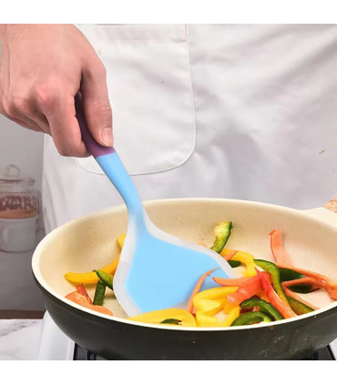 [1PC green] Spatule à jade en silicone multicolore, poêle antiadhésive, spatule à frire résista