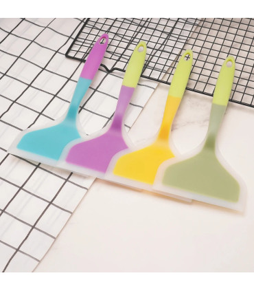 [1PC blue] Spatule à jade en silicone multicolore, poêle antiadhésive, spatule à frire résistan