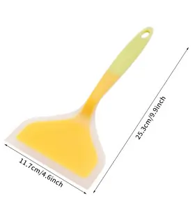 [1PC yellow] Spatule à jade en silicone multicolore, poêle antiadhésive, spatule à frire résist