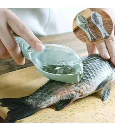 [Green] Grattoir à écailles de poisson pour enlever rapidement la peau du poisson, brosse, râpe