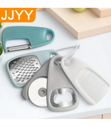 [1 Set(5Pcs) Blue] Ensemble d\'outils de cuisine multifonctionnels 5 en 1, éplucheur, coupe-Pizz