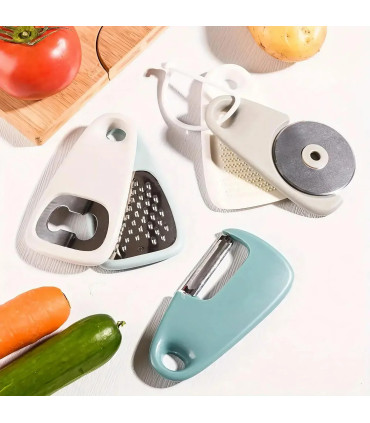 [1 Set(5Pcs) Blue] Ensemble d\'outils de cuisine multifonctionnels 5 en 1, éplucheur, coupe-Pizz