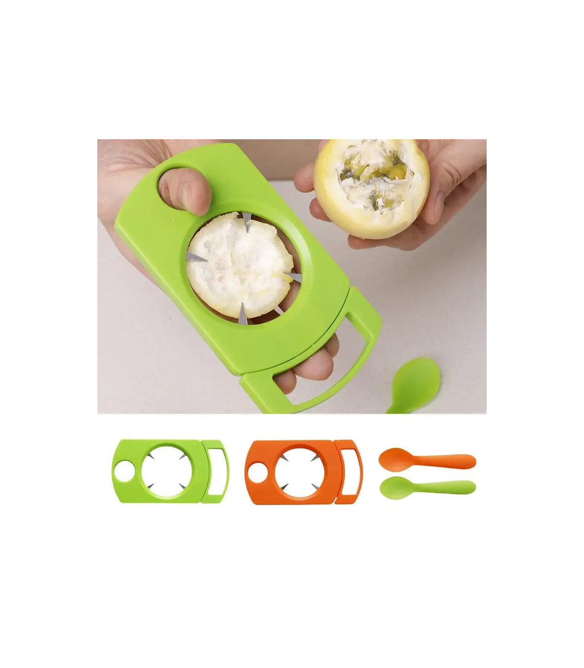 [Orange Espagne] Ensemble d\'ouvre-fruits de la passion avec cuillère, gadget de cuisine, outil 