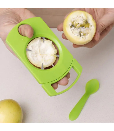 [Orange États-unis] Ensemble d\'ouvre-fruits de la passion avec cuillère, gadget de cuisine, out