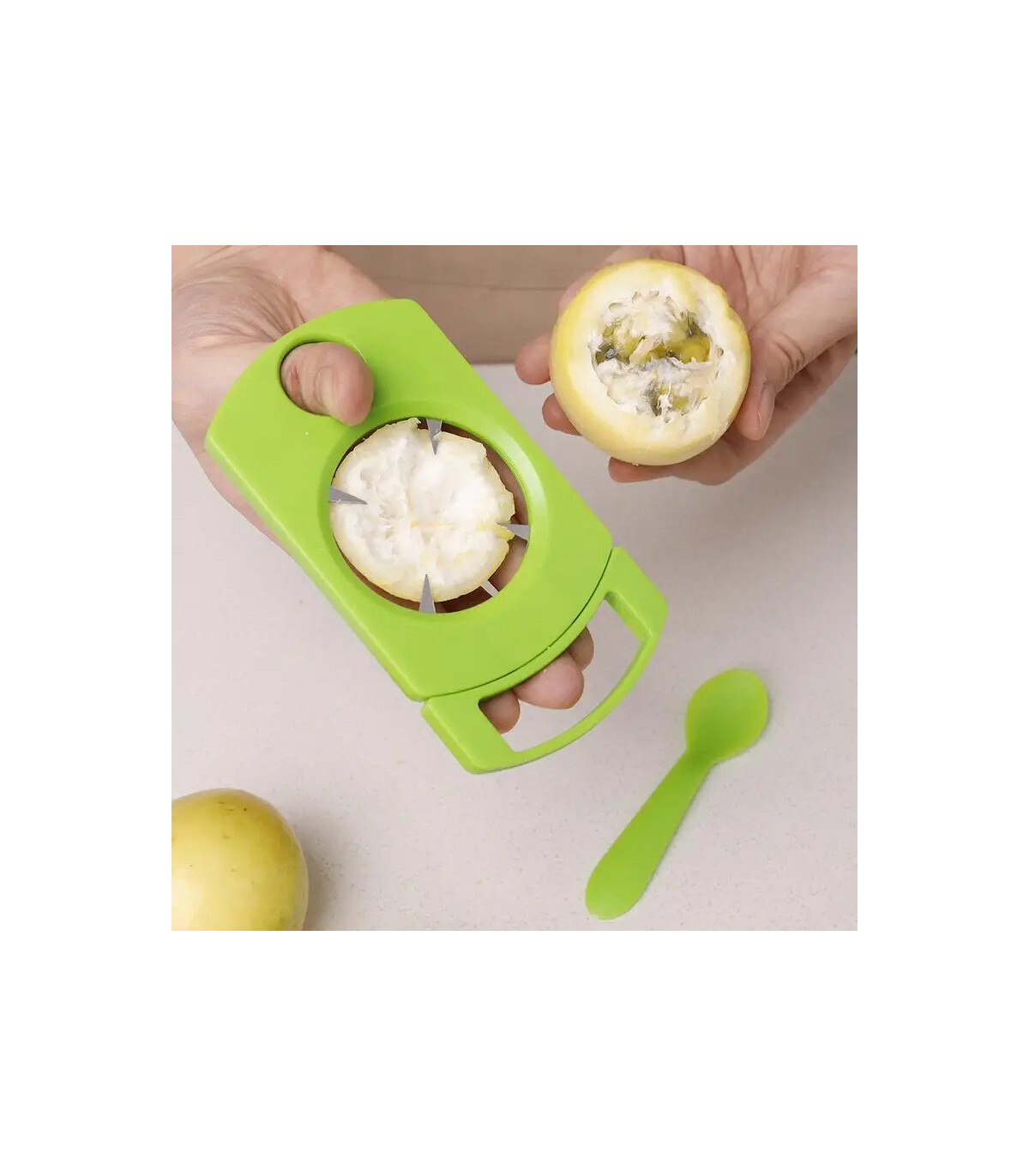 [Orange États-unis] Ensemble d\'ouvre-fruits de la passion avec cuillère, gadget de cuisine, out