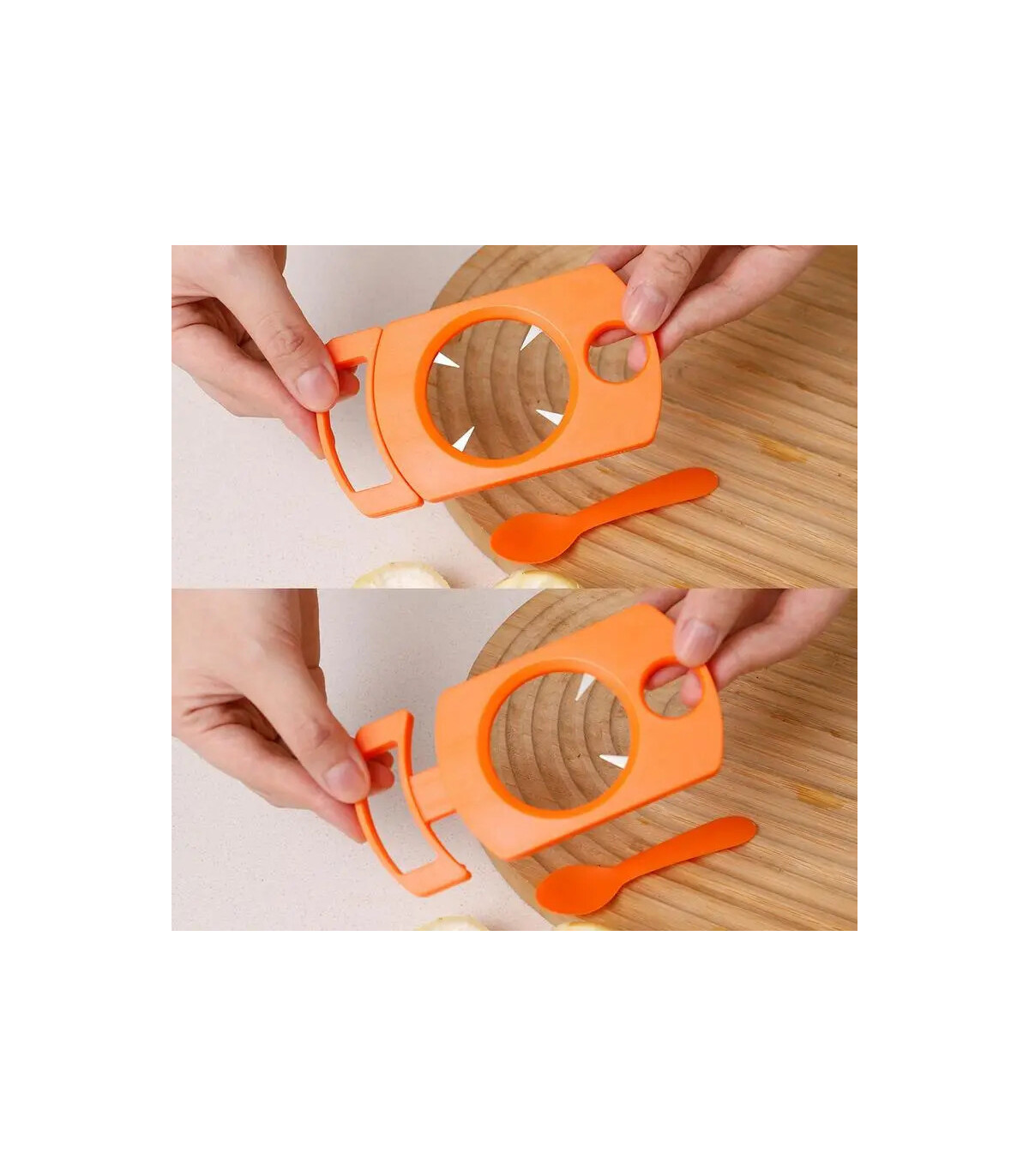 [Orange États-unis] Ensemble d\'ouvre-fruits de la passion avec cuillère, gadget de cuisine, out