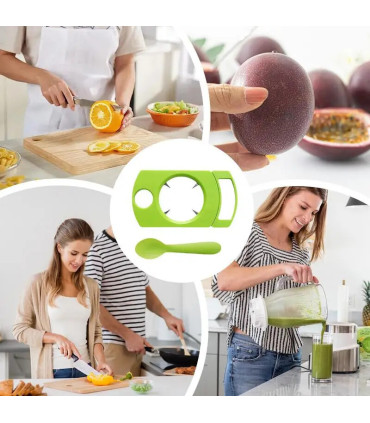 [Orange États-unis] Ensemble d\'ouvre-fruits de la passion avec cuillère, gadget de cuisine, out