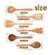 [Wood no Holder B] Ensemble d\'ustensiles en bois, ensemble d\'ustensiles de cuisine, Kit d\'usten