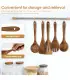 [Wood with Holder A] Ensemble d\'ustensiles en bois, ensemble d\'ustensiles de cuisine, Kit d\'ust