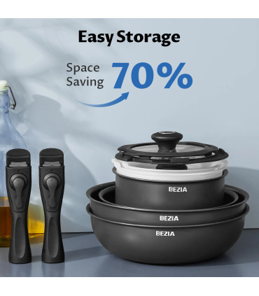 Batterie de cuisine à induction 13 pièces, ensemble de casseroles et poêles antiadhésives avec 