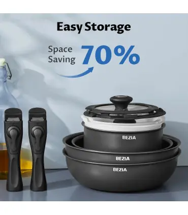 [Black Ensembe de plus de cina pièces Royaume-Uni] Batterie de cuisine à induction 13 pièces, e