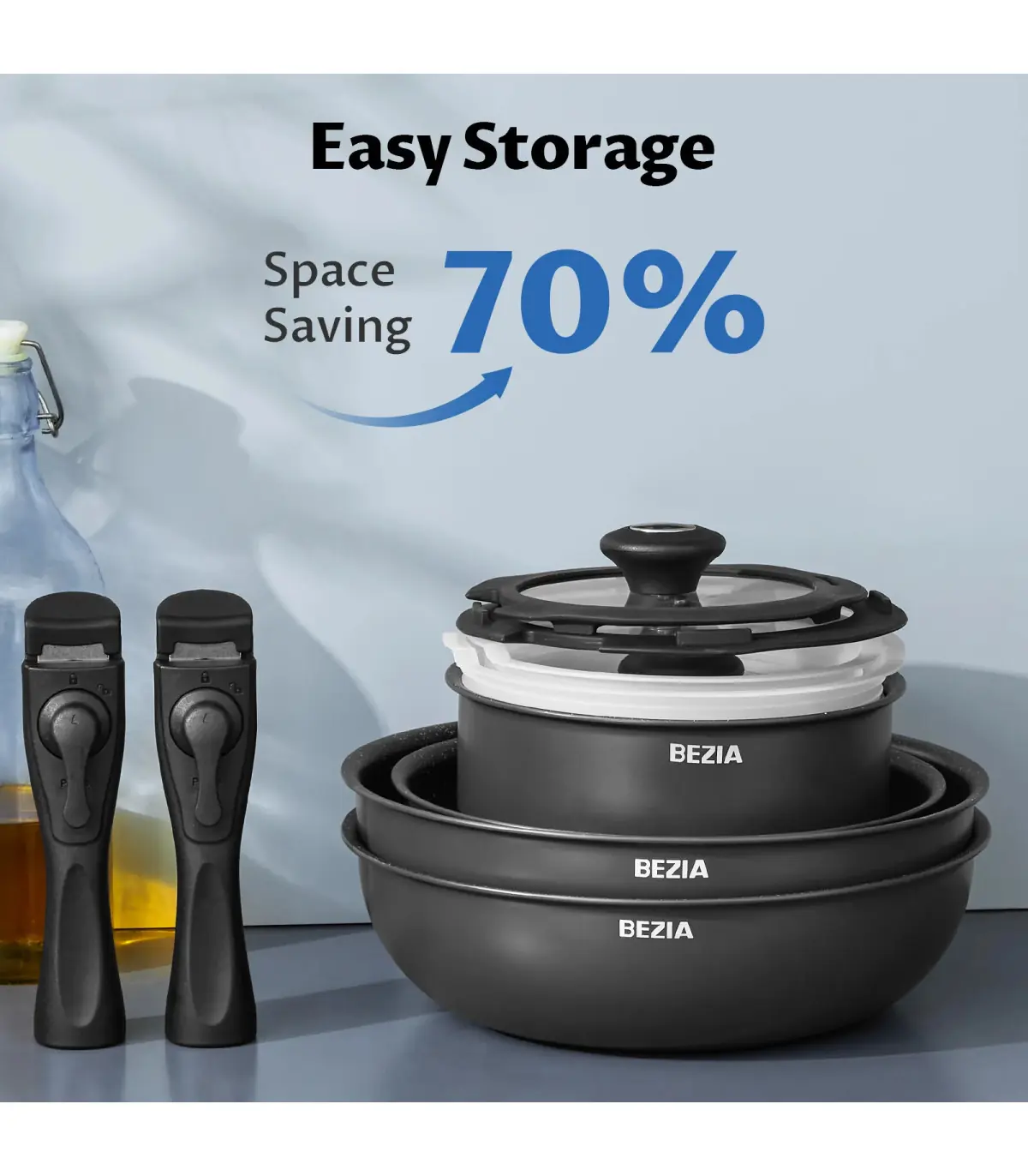 [Black Ensembe de plus de cina pièces Royaume-Uni] Batterie de cuisine à induction 13 pièces, e