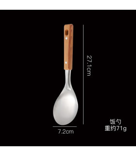 [Rice spoon] Ensemble de spatule de cuisine en acier inoxydable, manche brûlant, cuillère, pass