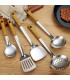 [Strainer] Ensemble de spatule de cuisine en acier inoxydable, manche brûlant, cuillère, passoi