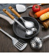 [5pcs] Ensemble de spatule de cuisine en acier inoxydable, manche brûlant, cuillère, passoire, 