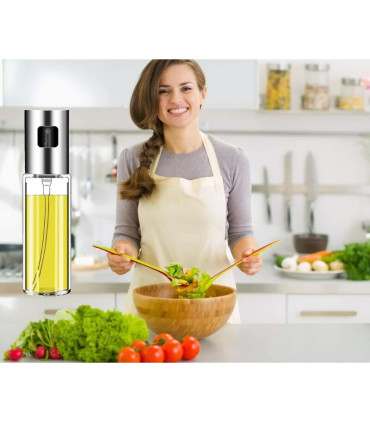 [Gold] Pulvérisateur d\'huile d\'olive, bouteille en verre de qualité alimentaire avec tête de pu