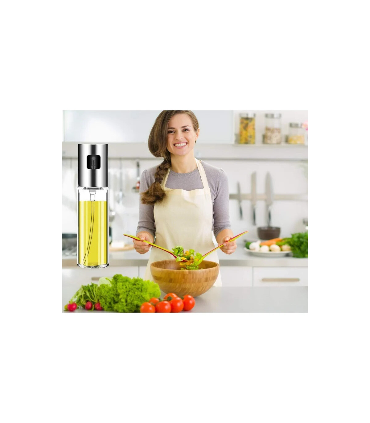 [Gold] Pulvérisateur d\'huile d\'olive, bouteille en verre de qualité alimentaire avec tête de pu