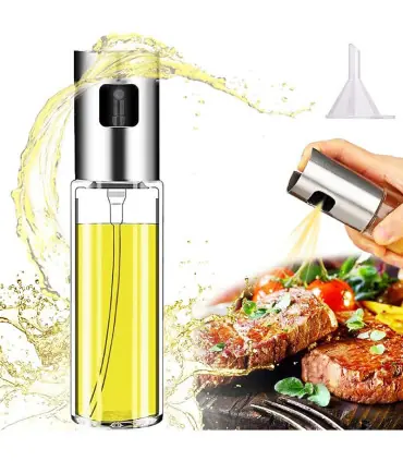 [Silver] Pulvérisateur d\'huile d\'olive, bouteille en verre de qualité alimentaire avec tête de 