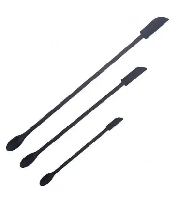 [Black] Spatule en Silicone résistante à la chaleur, manche Long, grattoir à double extrémité e