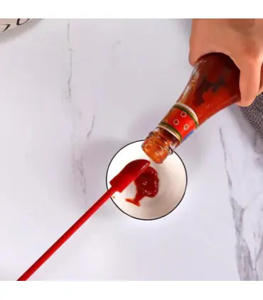 [Black] Spatule en Silicone résistante à la chaleur, manche Long, grattoir à double extrémité e