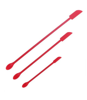 [Red] Spatule en Silicone résistante à la chaleur, manche Long, grattoir à double extrémité et 