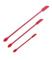 [Red] Heat-Resistant Silicone Spatula, Long Handle, Double-Ended Scraper and Spoon