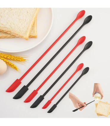 [Red] Spatule en Silicone résistante à la chaleur, manche Long, grattoir à double extrémité et 