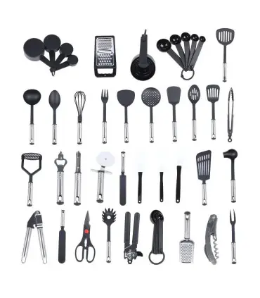 [Black GERMANY] 40 pièces ensemble d\'aide de cuisine en acier inoxydable ustensiles antiadhésif