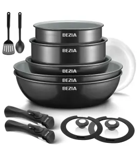 [Black 13-Piece GERMANY] Batterie de cuisine à induction avec revêtement céramique sain, casser