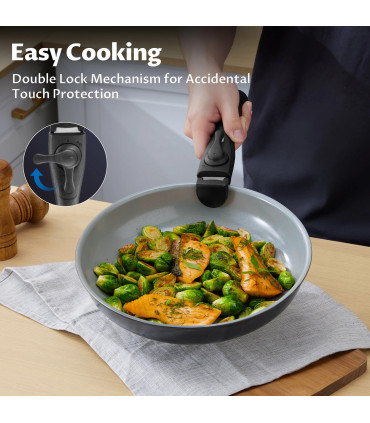 [Black 13-Piece GERMANY] Batterie de cuisine à induction avec revêtement céramique sain, casser