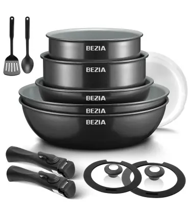 [Black 13-Piece France] Batterie de cuisine à induction avec revêtement céramique sain, cassero