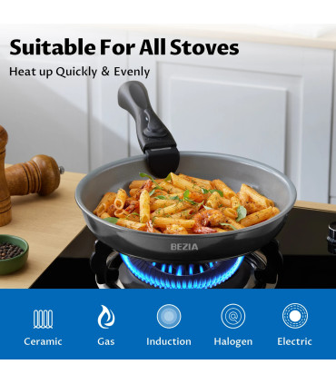 [Black 13-Piece France] Batterie de cuisine à induction avec revêtement céramique sain, cassero