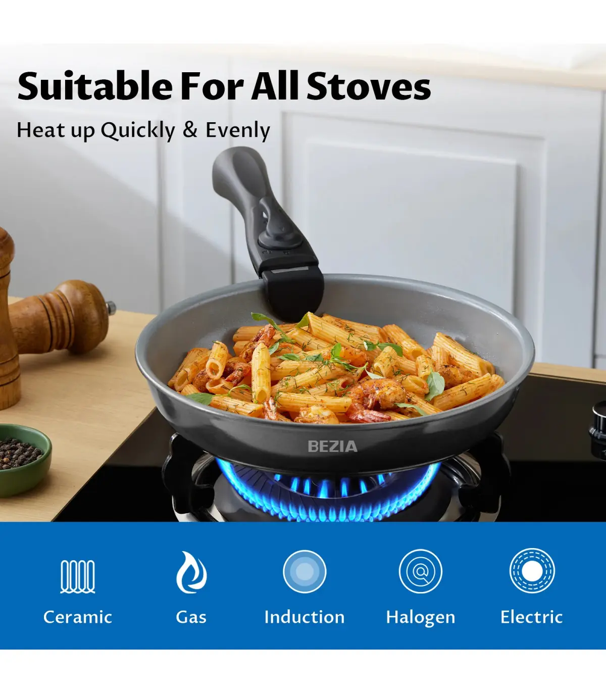 [Black 13-Piece France] Batterie de cuisine à induction avec revêtement céramique sain, cassero