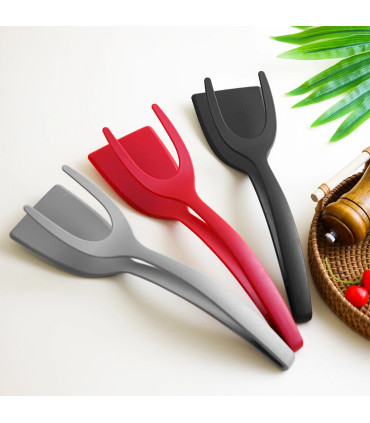 [Black 2pcs CHINA] Spatule à crêpes antiarina, tourneurs frits, pince à œufs, cuisine, steak, p