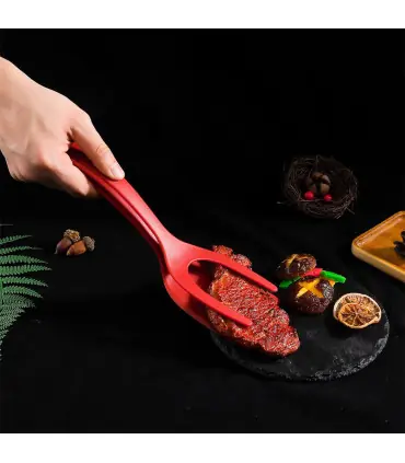 [Black 2pcs CHINA] Spatule à crêpes antiarina, tourneurs frits, pince à œufs, cuisine, steak, p