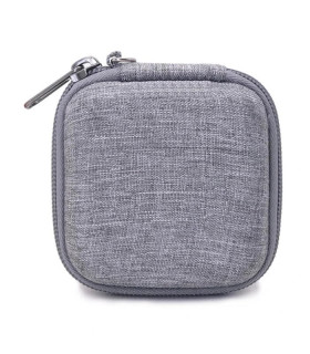 [Grey] Portable Earphone Storage Bag, Data Cable Organizer Case, Multifunctional Digital Gadget Pouch, Charger & USB Drive Protective Cover