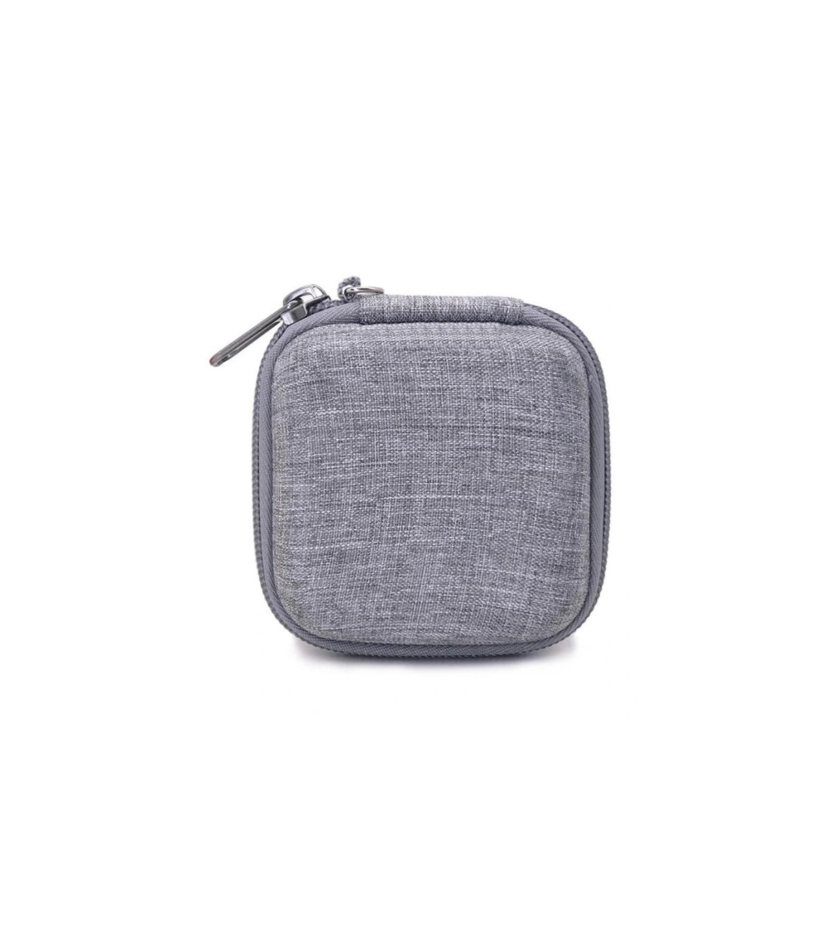 [Grey] Sac de rangement portable pour écouteurs, sac d'évaluation de câble de données, étui mul