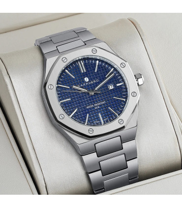 [SO2110-03 Non] SAPPHERO montre pour hommes, bracelet en acier inoxydable, conception résistant