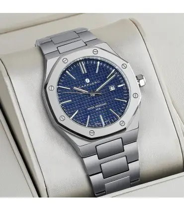 [SO2110-03 Non] SAPPHERO montre pour hommes, bracelet en acier inoxydable, conception résistant