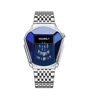 [Argent] Montre à quartz étanche pour homme, personnalité de moto, nouvelle tendance