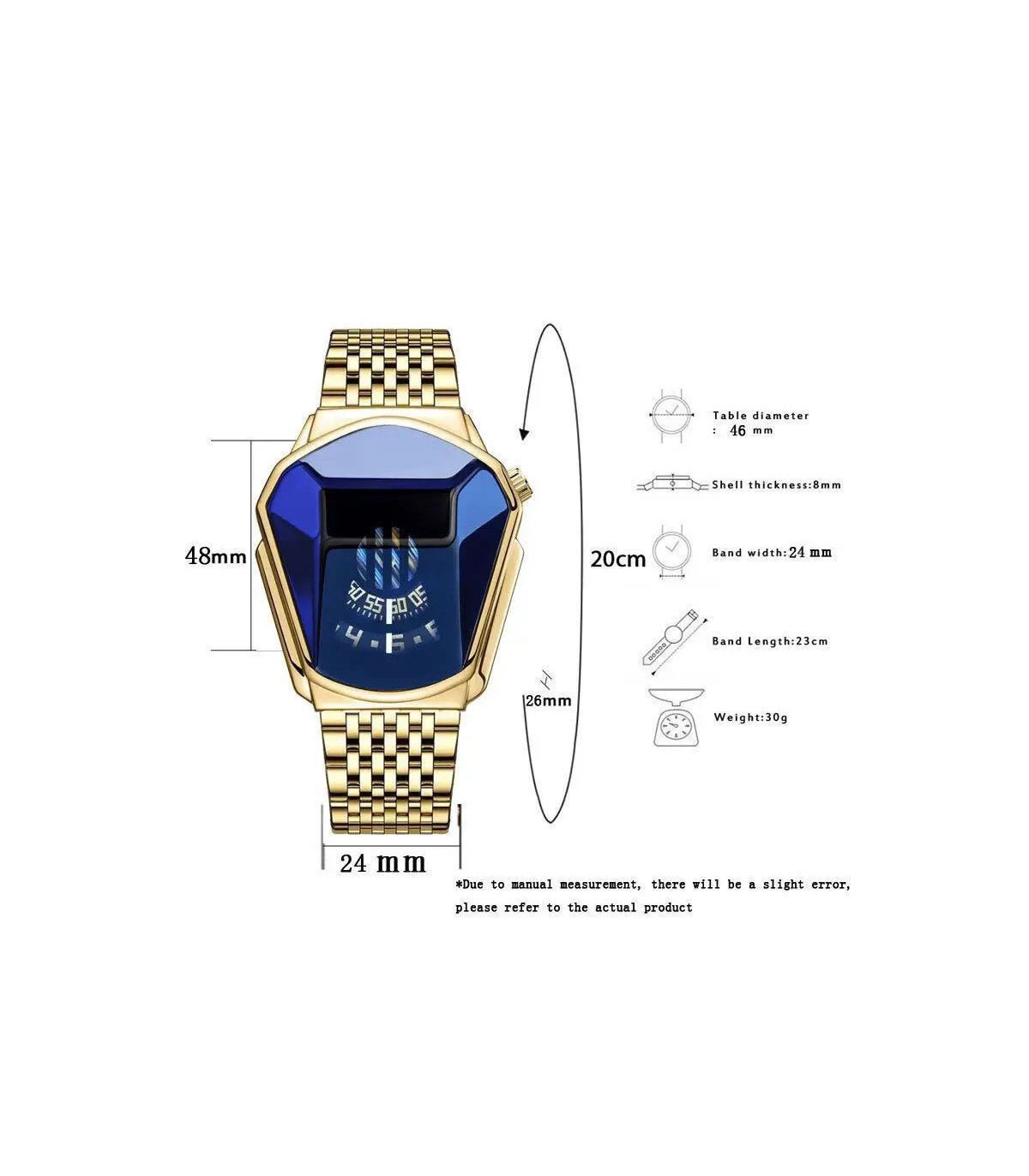 [Argent] Montre à quartz étanche pour homme, personnalité de moto, nouvelle tendance