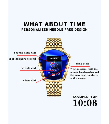 [Bleu] Montre à quartz étanche pour homme, personnalité de moto, nouvelle tendance