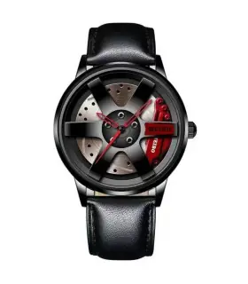 [Red P] Mode hommes voiture roue montres de luxe en acier inoxydable montre étanche pour hommes