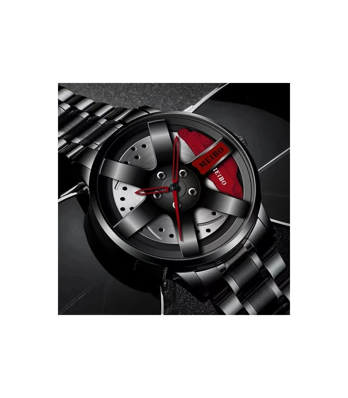[Red P] Mode hommes voiture roue montres de luxe en acier inoxydable montre étanche pour hommes