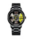[Yellow] Mode hommes voiture roue montres de luxe en acier inoxydable montre étanche pour homme