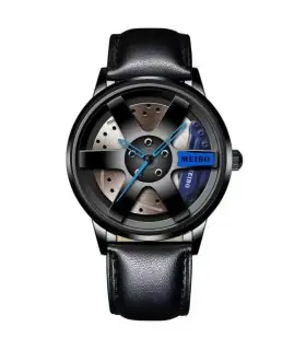 [Blue P] Mode hommes voiture roue montres de luxe en acier inoxydable montre étanche pour homme