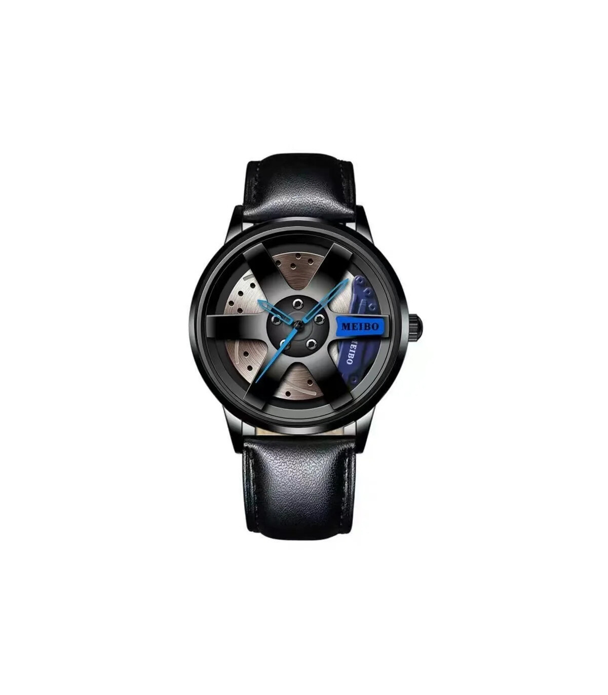 [Blue P] Mode hommes voiture roue montres de luxe en acier inoxydable montre étanche pour homme