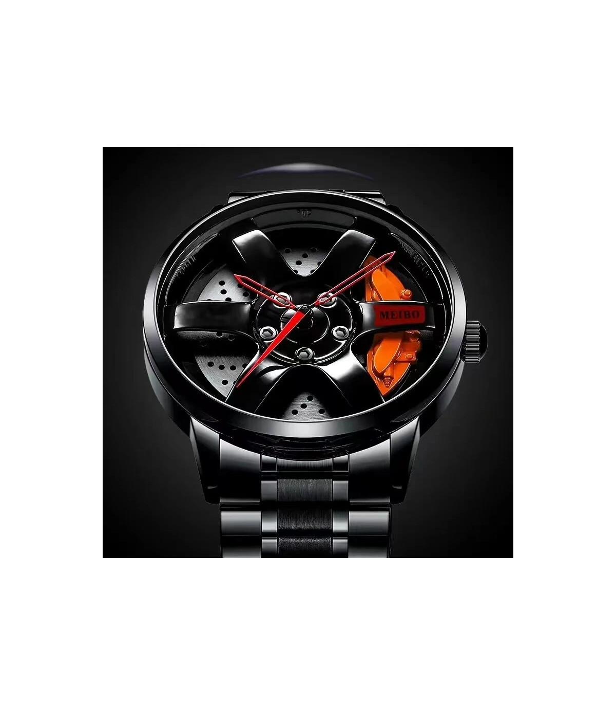 [Blue P] Mode hommes voiture roue montres de luxe en acier inoxydable montre étanche pour homme